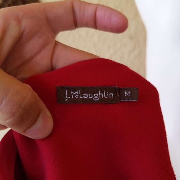 J.Mclaughlin red bell sleeve key hole back sz m - Picture 7 of 8